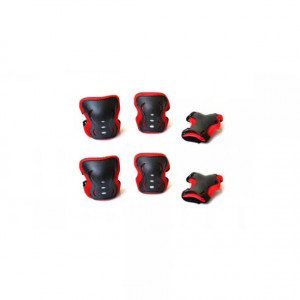 Set protectie Negru cu Rosu , genunchiere, cotiere cod 0200 - Img 2