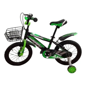 Bicicleta CARAIMAN 16BJV, Verde, 16 inch, Roti Ajutatoare, Aparatoare noroi Roti