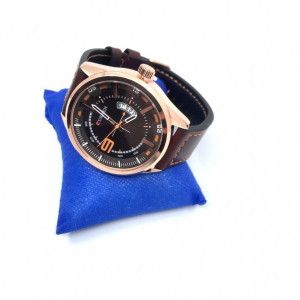 Ceas Curren Black, Curea Piele Ecologica Maro