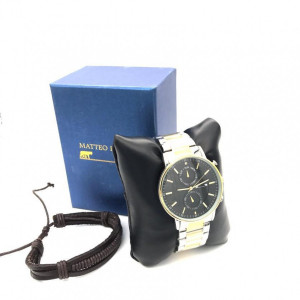 Ceas Matteo Silver- Gold + Bratara Cadou