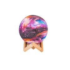 Cosmos Moon Lamp 3D Multicolora -Lampa in forma de luna, lumina LED multicoloră, stand lemn - Img 8
