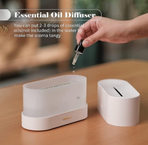 Difuzor, Umidificator Aer ALB, cu Design Flacara - Img 2