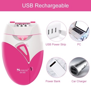 Epilator SURKER SK505, Aparat Electric Pentru Epilat Reincarcabil si Portabil - Img 2