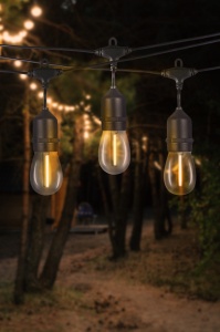 Ghirlanda luminoasa decorativa 10 metri cu 10 becuri filament E27, impermeabil IP65, conectabila, - Img 2