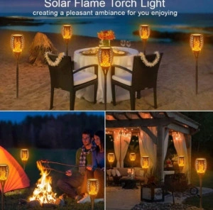 Lampa solară cu LED cu efect de flacără pentru exterior, 58 cm, XF-6018 - Img 2