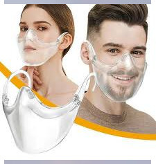 Masca protectie faciala nas gura Aryuss, transparenta, usoara, dezinfectabila, reutilizabila, fashion