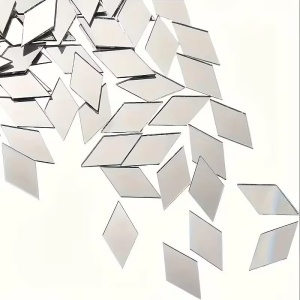 Oglindă șlefuită 3D în formă de romb, 1 SET, 100x100cm