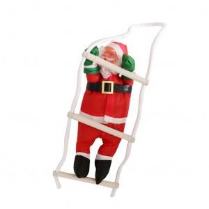 Set 2 Moși Crăciuni Alpinisti, 30 cm , Urca pe Scara in Pomul de Crăciun - Img 2