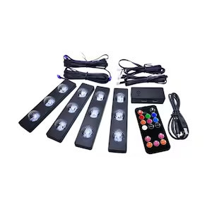 Set lumini ambientale Starlight RGB cu telecomanda 7 lumini A12, Lumini Auto Interior Star Light pentru Scaune - Img 2
