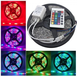 Super Oferta 2 x Banda LED RGB Multicolor, 5 metri lungime, cu Telecomanda , 12 V, plus Controler de Rezerva - Img 2