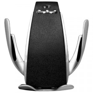 Suport universal telefon, auto, motorizat cu incarcare wireless, smart senzor, fixare pe grila aerisire - S5 - Img 2