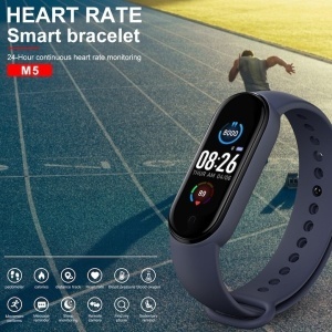 Bratara Smart M5, Smart Bracelet, Inteligenta cu Masurarea Tensiunii Arteriale, ALBASTRU - Img 3