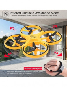 Drona Anti Coliziune, Inteligenta, cu LED, RC Gravity cu Telecomanda, Quadcopter Smart - Img 3