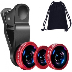 Kit lentile 3 in 1 Fisheye Wide/Angle/ Macro Compatibil cu telefon si tableta - Img 2