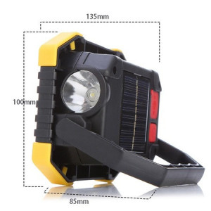 Lampa de lucru LED tip Proiector WDR, 2 LED-uri COB de mare putere, cu Panou solar, ideala pentru garaj, camping, rulota, terasa - Img 2