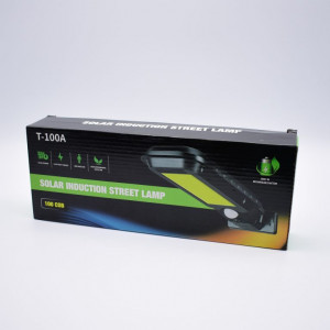 Lampa solara T-100A, senzor de miscare,100 COB, IP rezistenta la apa, Negru - Img 6