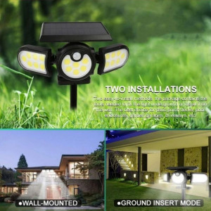 Lampa Tripla cu panou solar SH-1206B, 140COB - Img 6