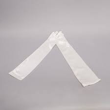 Manusi pentru mireasa lungi, din material elastic, Alb, Universala - Img 2