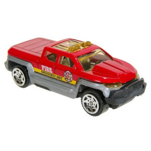 Masinuta de jucarie in miniatura, model camion de pompieri, 7x3x3cm, rosu - Img 1