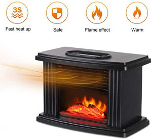 Mini Aeroterma Tip Semineu cu Imitatie Flacara, Flame Heater - Img 2