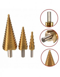 Set 3 Burghie in Trepte pentru Metal, Dimensiune 4-32mm - Img 3