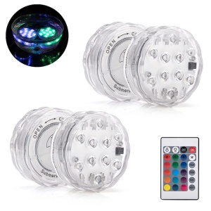 Set de lumini LED submersibile colorate cu telecomanda, waterproof, 7x7cm - Img 3