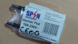 Stecher Plat 10A, 250V Alb - Img 2