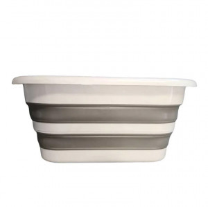 Cos de rufe, lighean silicon pliabil, 26L, alb/gri - Img 2