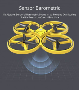 Drona Anti Coliziune, Inteligenta, cu LED, RC Gravity cu Telecomanda, Quadcopter Smart - Img 4