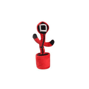 Jucarie cactus Squid Game pentru copii, Flippy, imita, canta, danseaza, 32 cm, rosu/negru, - Img 2