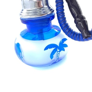 Narghilea Hookah Blue cu 1 furtun, 28 cm, albastra - Img 3