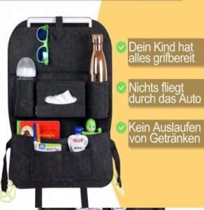 Organizator pentru scaun auto, multifunctional, negru, 85x40cm - Img 5