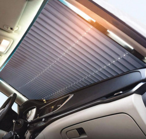 Parasolar Auto Retractabil pentru Parbriz sau Luneta Spate tip Jaluzea cu Ventuze - Img 3