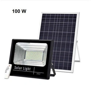 Proiector LED cu panou solar și telecomanda 100W IP67