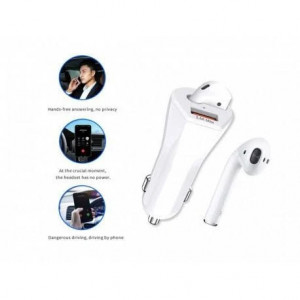 Set 2 in 1 Incarcator auto cu Casca bluetooth - Img 2