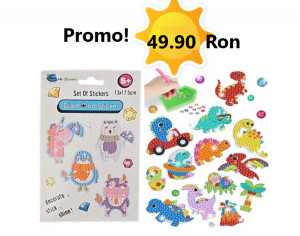 Set creativ pentru aplicarea de diamante colorate pe autocolante - Img 1