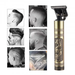 Aparat de tuns Vintage HW- T9, profesional, fara fir, Trimmer, cu lama T din titan, pentru par si barba,