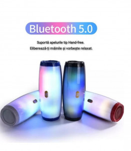 Boxa portabila LED multicolor MP3 TF/USB Bluetooth Radio TG-165 culoare negru - Img 2