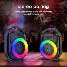 Boxa Portabila ZQS1445, Putere 8W, Lumini Led RGB, Suport Card SD, Incarcare rapida,1500 mAH Negru - Img 2