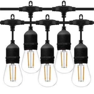 Ghirlanda luminoasa decorativa 10 metri cu 10 becuri filament E27, impermeabil IP65, conectabila,