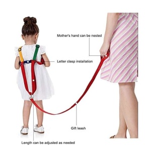 Ham pentru copii, Ajustabil, curele detasabile, 1-5 ani, 1.2 m, Multicolor - Img 2