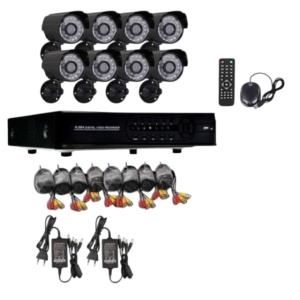 Kit de supraveghere cu 8 camere FULL CCTV HD, de interior/exterior Alb/negru - Img 2