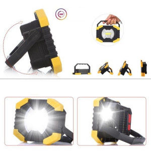 Lampa de lucru LED tip Proiector WDR, 2 LED-uri COB de mare putere, cu Panou solar, ideala pentru garaj, camping, rulota, terasa - Img 1