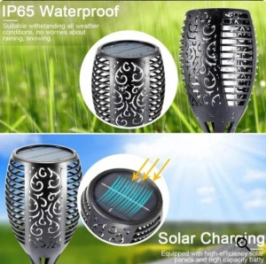 Lampa solară cu LED cu efect de flacără pentru exterior, 58 cm, XF-6018 - Img 5