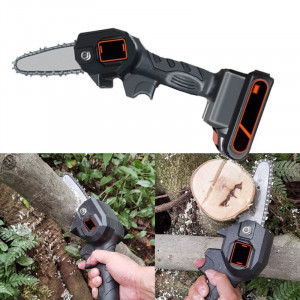 Mini Drujba Fierăstrău Electric de Mâna, Combinata cu 1 Lant 4 inch +1 Lant 6 inch, 1 Lama 4 inch + 1 Lama 6 inch si 2 Acumulatori - Img 6