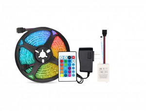 Promotie cu 2 Benzi LED RGB Multicolor, 5 metri cu Functii Multiple si Telecomanda, - Img 4