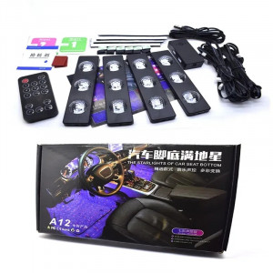 Set lumini ambientale Starlight RGB cu telecomanda 7 lumini A12, Lumini Auto Interior Star Light pentru Scaune - Img 1