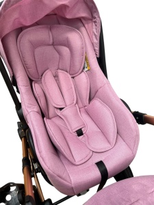 Carucior 3 in 1 Reversibil, T4, Roz, Scoica,Landou si Sport, cadru reversibil, si geanta cadou, - Img 3