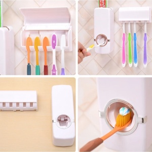 Dispenser Pasta de Dinti si Suport Periute, Toothpaste - Img 2
