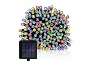 Instalatie solara cu 100 Leduri, Multicolora, 10 metri, pentru exterior
